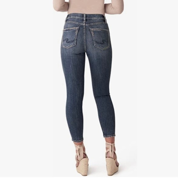 Silver Jeans NWT 5/6 (28) Womens Avery High Rise Skinny Crop Curvy Stretch Jeans - Picture 3 of 14